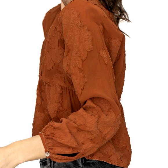 Aritzia • Wilfred • X-Small • Long Sleeve Blouse • Burnt Orange - Picture 3 of 8